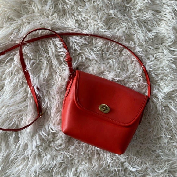 Coach Handbags - Coach Red Leather Crossbody Purse